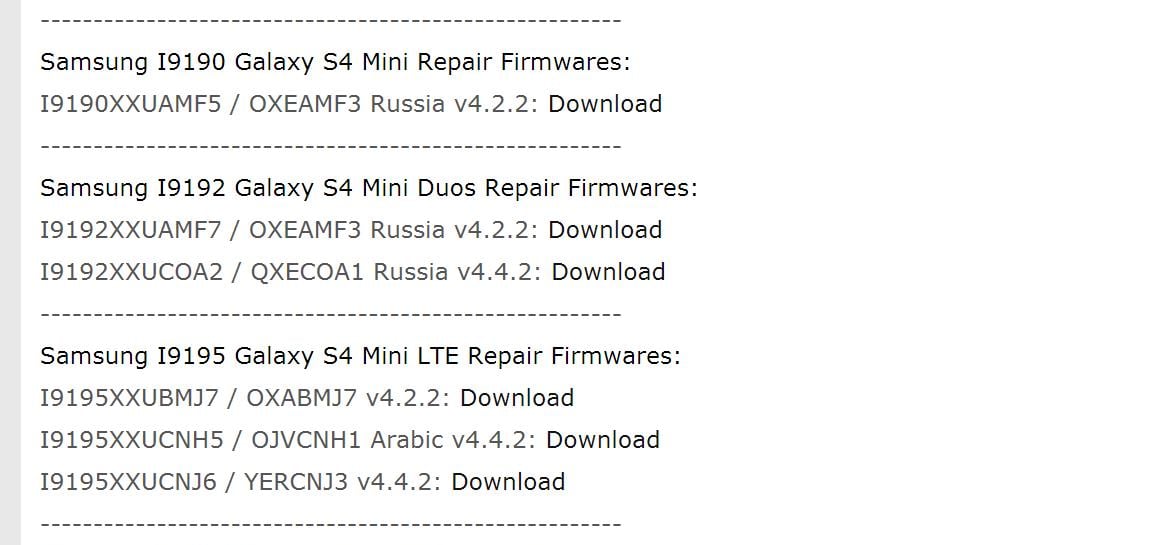 Full Firmwares (PDA,AP,Modem,Phone,CP,BL,Bootloader,CSC,PIT Files